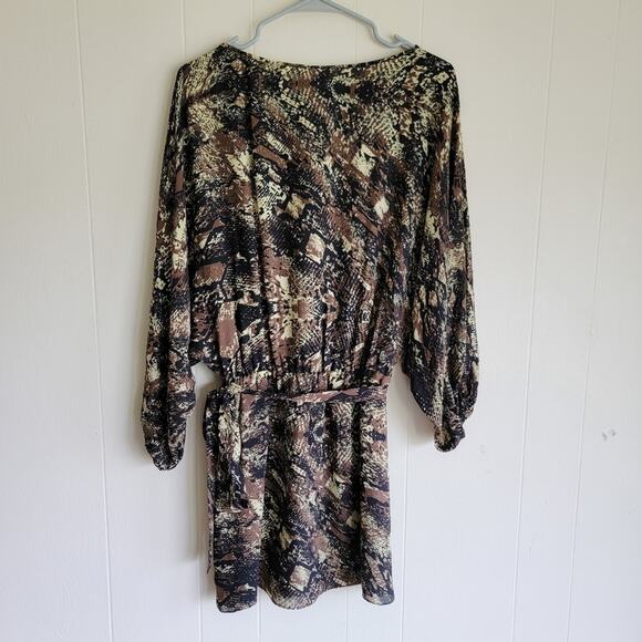 Parker 100% Silk Multicolor Long Sleeve Dress - Picture 2 of 4